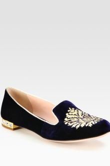 Miu Miu Velvet Jewel Smoking Slippers - Lyst