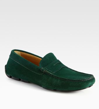 Prada Scamosciato Suede Drivers - Lyst