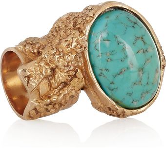 Yves Saint Laurent Arty Goldplated Glass Ring - Lyst