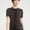 Yves Saint Laurent Leopard Print Knit Tee in Gray (grey) - Lyst