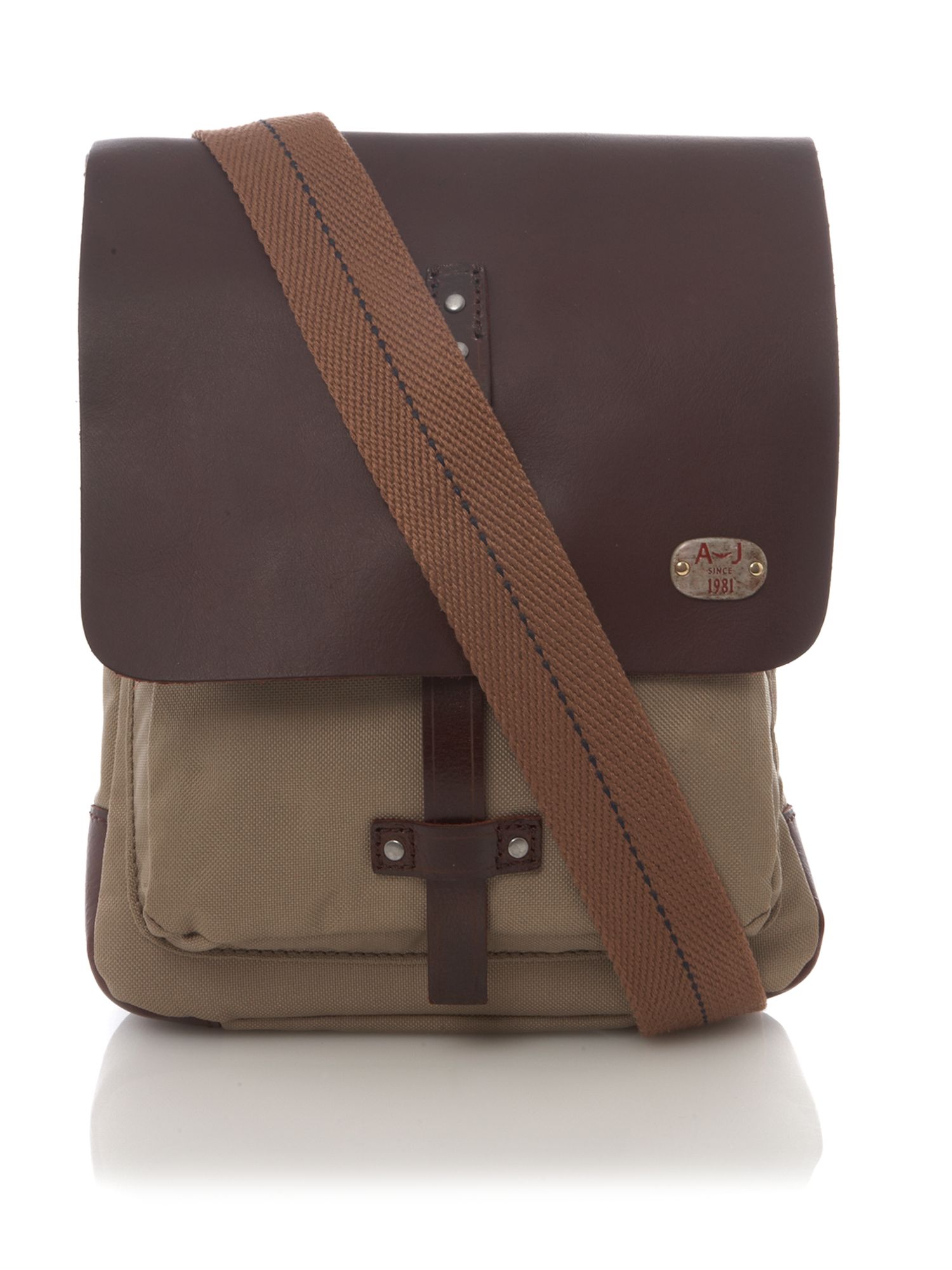 Armani Jeans Crossbody Bag With Leather Trim in Brown for Men (sand) Lyst