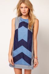 ASOS Collection Asos Denim Dress with Chevron Panel