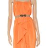 Bcbgmaxazria Belted Silkcharmeuse Dress in Orange - Lyst