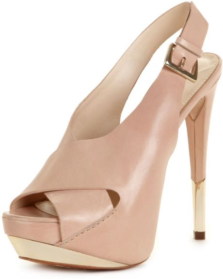 wide fit nude slingback