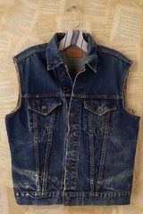 Free People Vintage Distressed Denim Vest