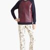 Marni Leather Front Sweater in Gray (charcoal/ berry) - Lyst