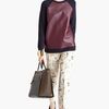 Marni Leather Front Sweater in Gray (charcoal/ berry) - Lyst