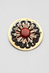 Marni Stone Accented Circular Floral Pin