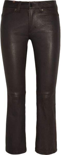  Cropped Flared Leather Pants 