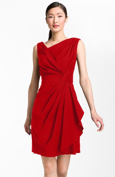 Suzi Chin For Maggy Boutique Pleated Dress in Red (pepper)