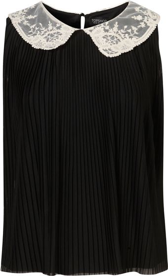  Lace Collar Pleat Swing Top 