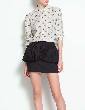 Zara Shirt with Gold Tipped Collar - Lyst