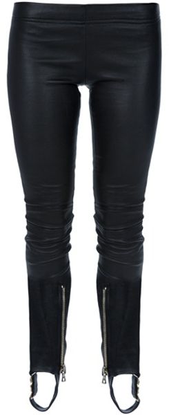 Balmain Leather Leggings - Lyst