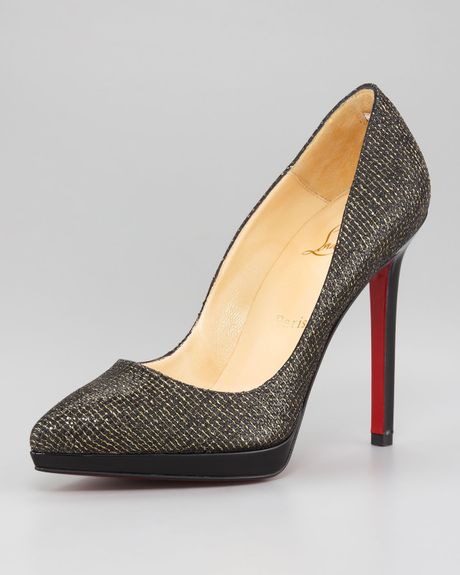 Christian Louboutin Pigalle Glittered Pump in Black - Lyst