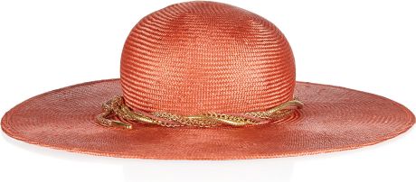 Eugenia Kim Bunny Embellished Straw Sunhat in Orange (coral) - Lyst