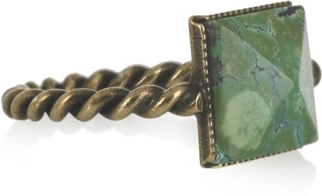 Isabel Marant Arapho Brass and Turquoise Ring in Blue (turquoise) - Lyst