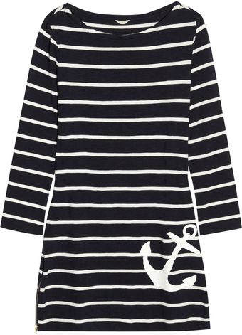 J.Crew Maritime Striped Cotton Jersey Dress - Lyst