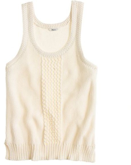 Madewell Slipstitch Sweatertank in Beige (ivory) - Lyst