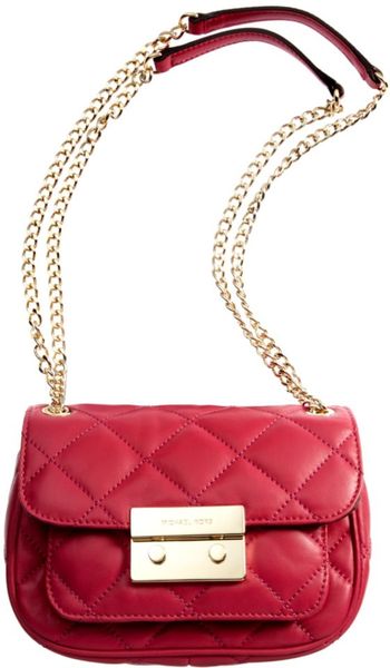 Michael Kors Sloan Small Quilted Shoulder Flap in Pink - Lyst