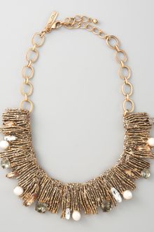 Oscar de la Renta Pearl Detailed Branch Bib Necklace - Lyst