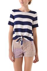 Tibi Stripe Tie Top
