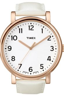 Timex® Womens Originals White Leather Strap 42mm T2n341um Macys Exclusive - Lyst