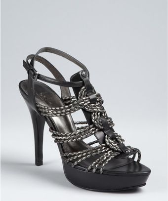  Pewter Woven Leather Floyd Platform Sandals 