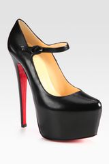 Christian Louboutin Leather Platform Mary Jane Pumps
