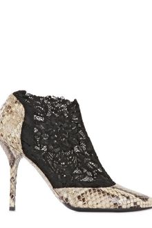 Dolce & Gabbana 110mm Python Lace Pointy Low Boots - Lyst