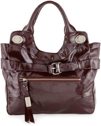  Mini Jetset Patent Leather Tote Bordeaux 