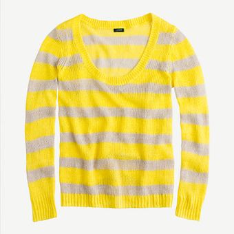 J.Crew Stripe Linen Open Stitch Sweater - Lyst