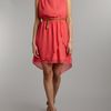 Maggie And Me Sleeveless Sunkissed Belted Dress in Pink (coral) - Lyst