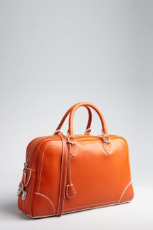Marc Jacobs Orange Leather Venetia Push Lock Satchel - Lyst