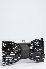 Natasha Couture Sequin Bow Clutch