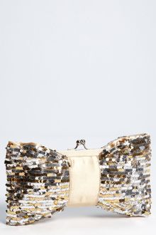 Natasha Couture Sequin Bow Clutch - Lyst