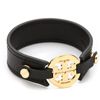 Tory Burch Logo Skinny Double Snap Cuff in Black - Lyst