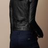 Burberry Brit Washed Leather Biker Jacket in Black - Lyst