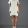 Dkny Zip Fastening Dress in Beige (cream) - Lyst