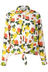 Equipment Fruit Print Tie Shirt