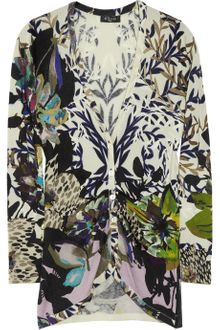 Etro Printed Fineknit Silk and Cashmereblend Cardigan - Lyst