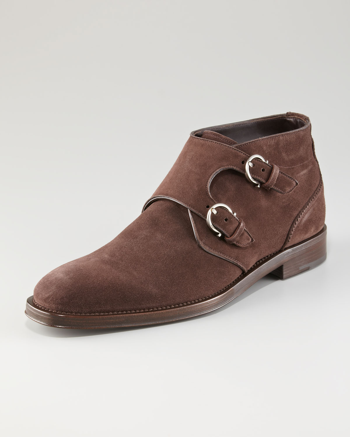 ferragamo double monk strap brown