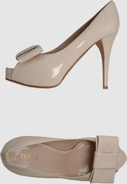 Furla Pumps with Open Toe in Beige - Lyst