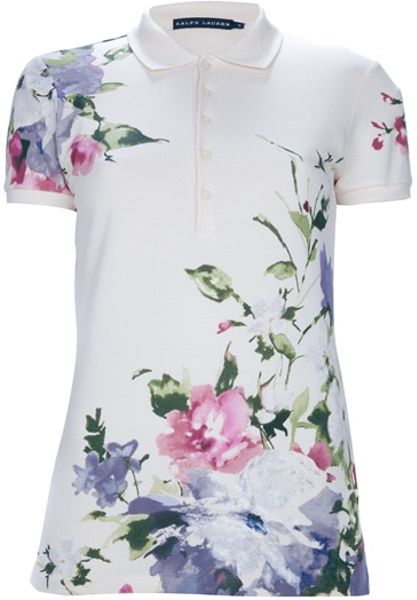 Ralph Lauren Blue Label Printed Polo Shirt in White - Lyst