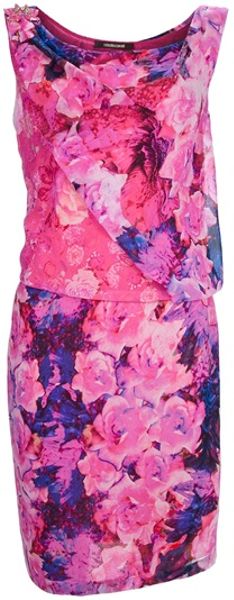 Roberto Cavalli Floral Sleeveless Dress in Purple (floral) - Lyst