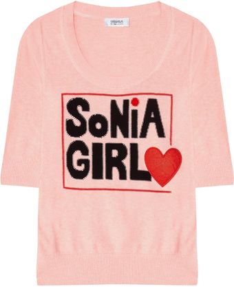 Sonia By Sonia Rykiel Intarsia Cotton Sweater - Lyst