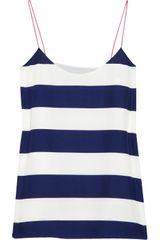 Tibi Striped Crepe Racerback Tank