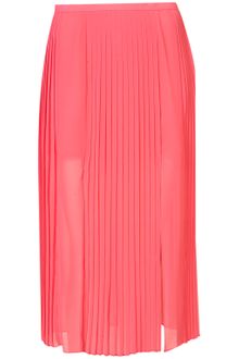 Topshop Fluro Pleat Calf Skirt - Lyst
