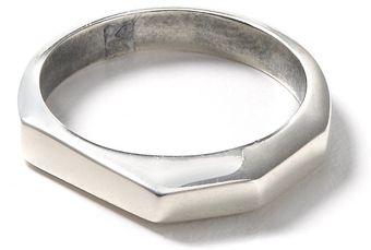   Silver Faceted Stacking Ring 