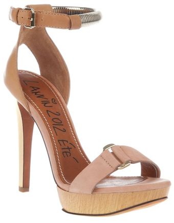 Lanvin Metallic Strap Sandals - Lyst