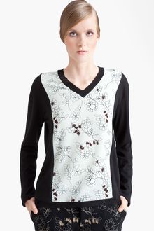 Marni Floral Print Panel Sweater - Lyst